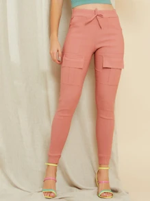Women Pants - 乾枯玫瑰色 - 查看 1