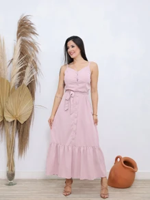 Women Dresses - 玫紅色 - 查看 1