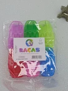 Kit 12 Small Black Colored Transparent Hair Clips A Dozen 2*2CM - Multicolor - View 1