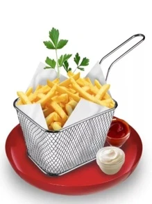 Mini Cesto Para Frituras Servir Petiscos Batata Nuggets Clink-14,5 x 10,5 cm (QUADRADO)