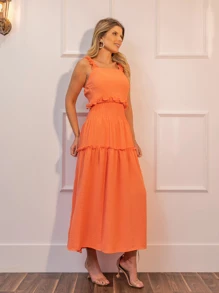 Women Dresses - 橘色 - 查看 4