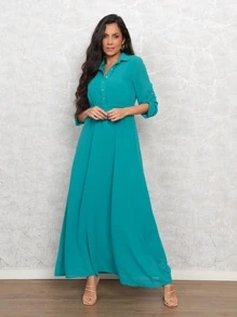 Women Dresses - Màu xanh ngọc - Xem 3