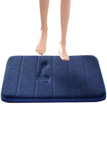 Soft Non-Slip Bathroom Doormat - Blue - View 3