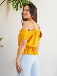 Women Blouses - Màu vàng - Xem 5