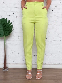 Women Suit Pants - Verde Lima - Ver 3