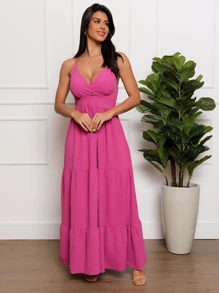 Women Dresses - 玫紅色 - 查看 3