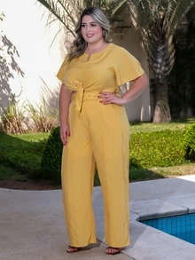 Plus Size Co-Ords - Yellow - View 3