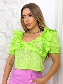 Women Blouses - màu xanh lá - Xem 3