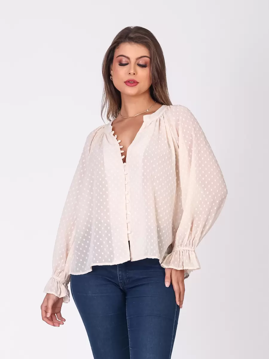 Women Blouses - Beis - Ver 1