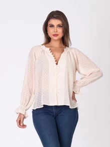 Women Blouses - Beis - Ver 2