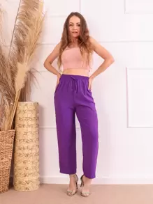 Women Pants - 紫色 - 查看 4