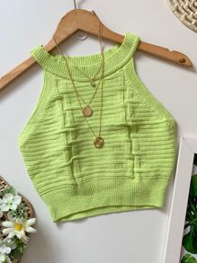 Women Knit Tops - Màu xanh Bạc hà - Xem 1