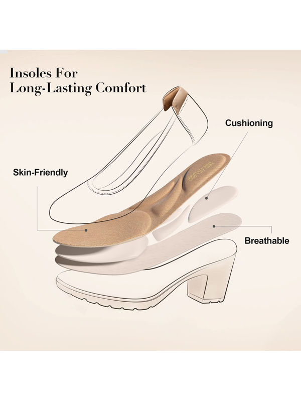 DREAM PAIRS Women's Edena Chunky Closed Toe Low Block Heels Work Pumps