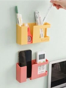 Rosalyra Beauty Suporte Porta Celular e Controle Remoto Multiuso Suportes Organizador Universal Plástico Duplo 2 em 1 Com Adesivo de Fixação Dupla Face