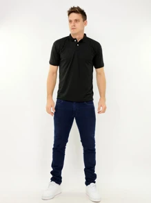 Men Polo Shirts - 黑色 - 查看 4