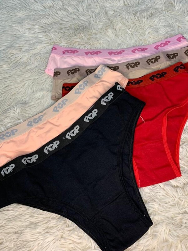 CLARA MODA INTIMA Kit c/ 03 Calcinhas POP Algodão Cós Exposto | SHEIN