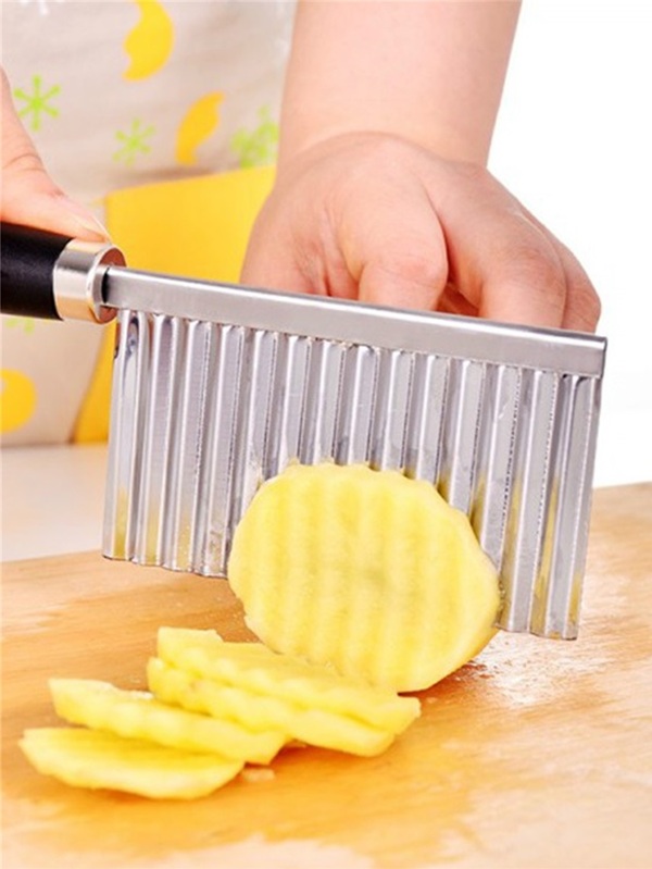 Faca Corte Batata Ondulada Legumes Cozinha Aço Inox