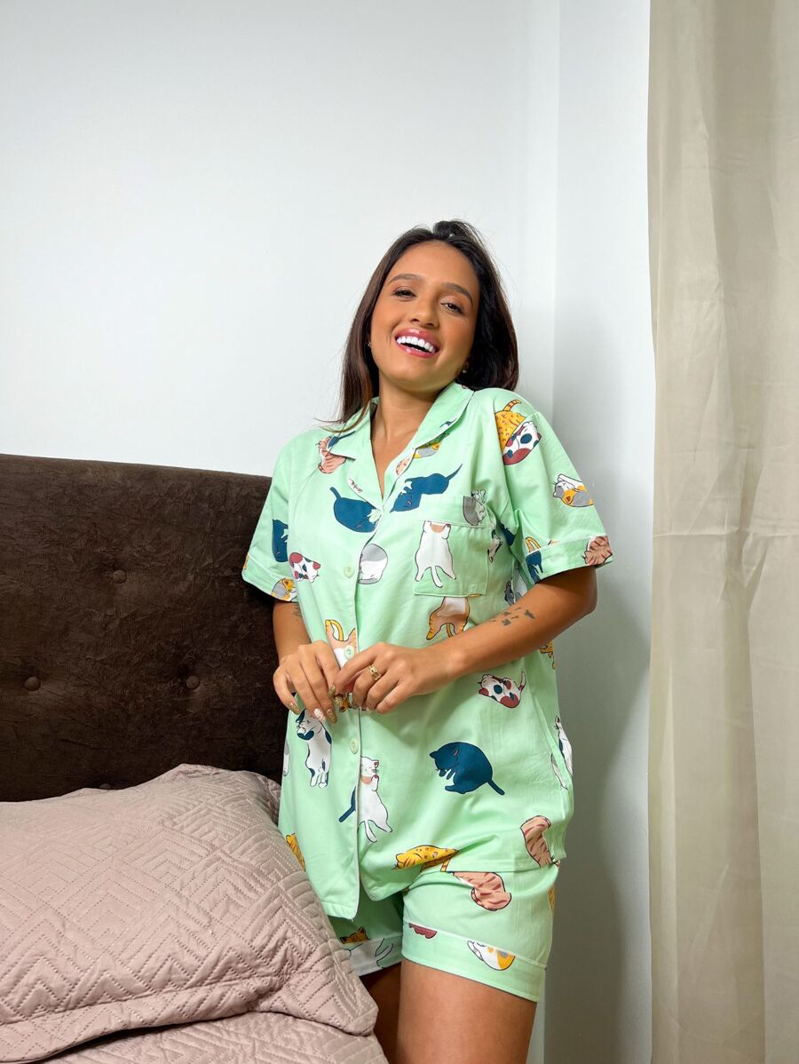 Imported American Pajamas BLOGUERINHA Assorted Colors - màu xanh lá - Xem 1