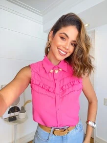 Women Blouses - Màu Hồng Tươi - Xem 1