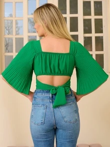 Women Blouses - Màu xanh Ô liu - Xem 2