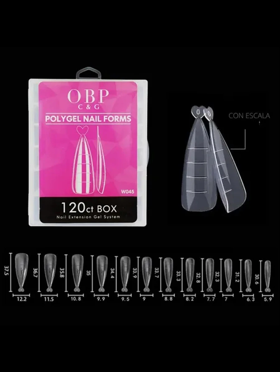 Tip Dual System Stiletto Para Polygel/120pz - transparente - Ver 1