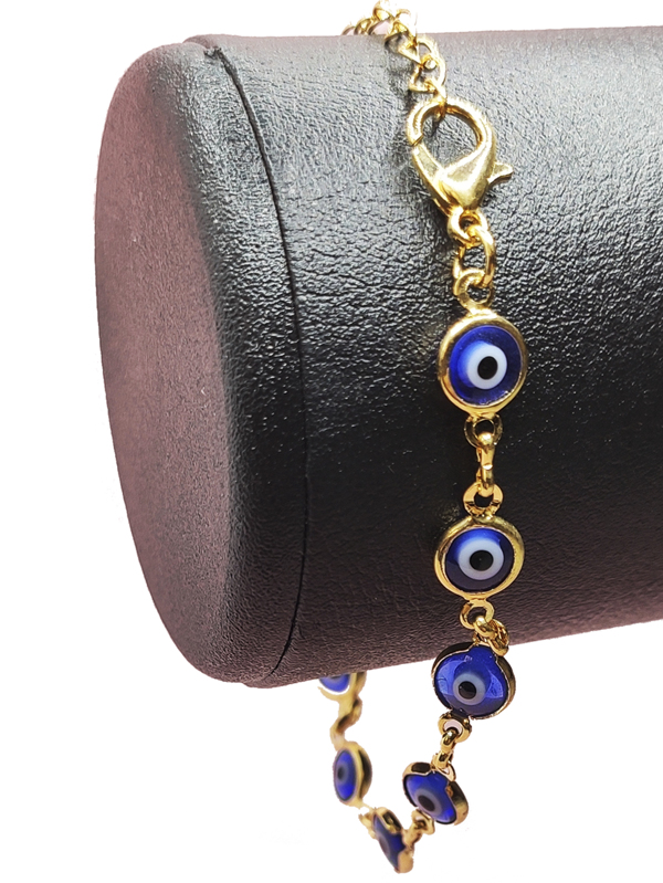 Pulseira Feminina Correntinha Olho Grego Banhada A Ouro Envio Expresso