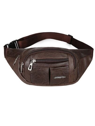 Pochete De Couro Masculina Bolsa de Cintura Transversal