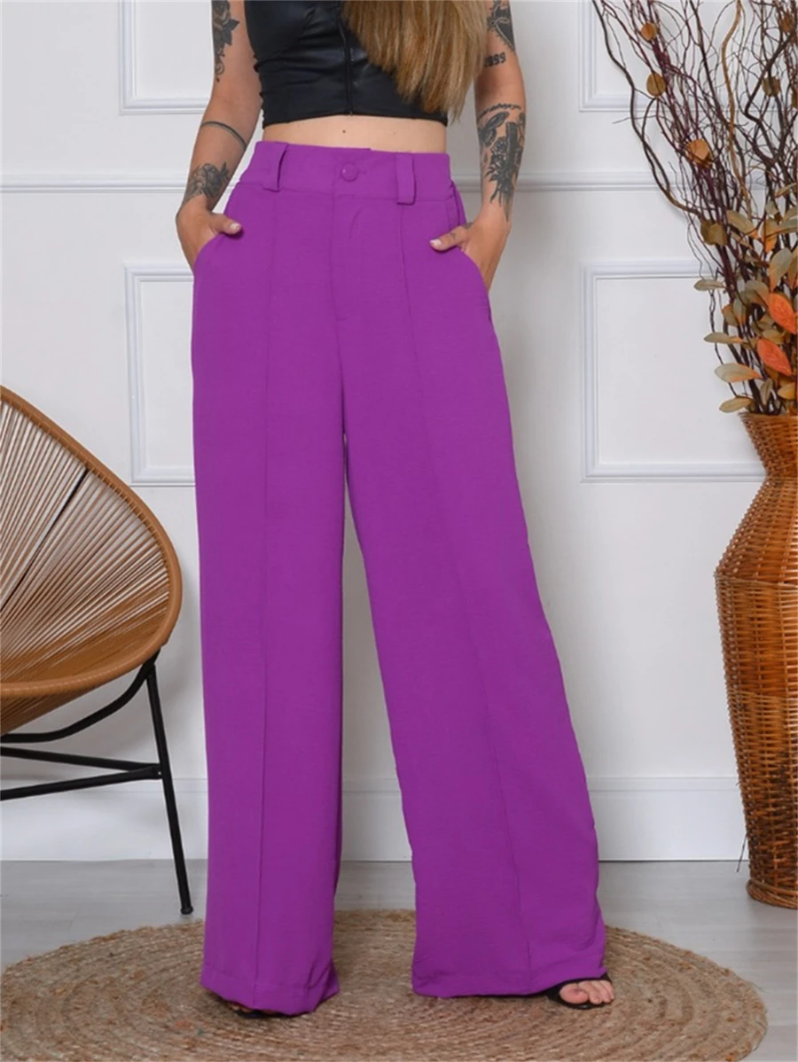 Women Pants - 紫色 - 查看 1
