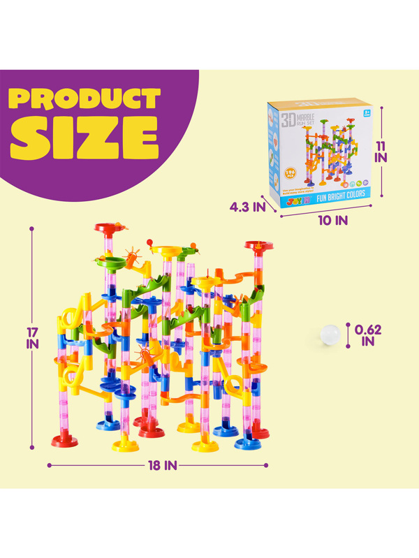 JOYIN Marble Run Premium Set, 196 Pcs Construction Building Blocks