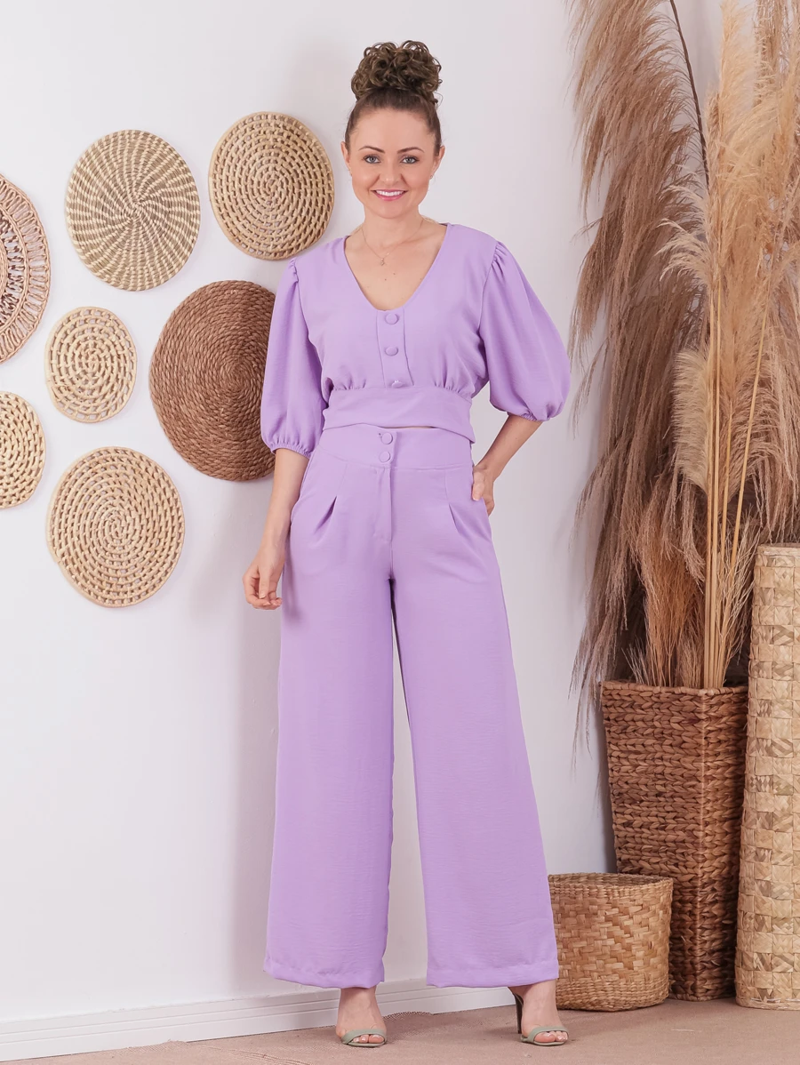 Women Two-piece Outfits - 紫丁香色 - 查看 1