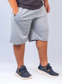 Bermuda Masculina Moletinho Plus Size - Cinza - Visão 1