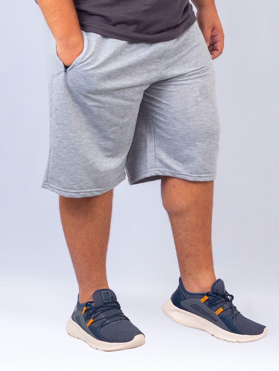 Bermuda Masculina Moletinho Plus Size - Cinza - Visão 1