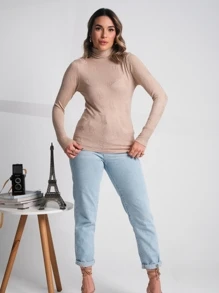 Women Sweaters - Màu be - Xem 3