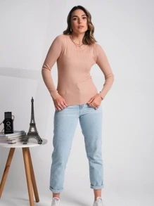 Women Sweaters - Màu be - Xem 5