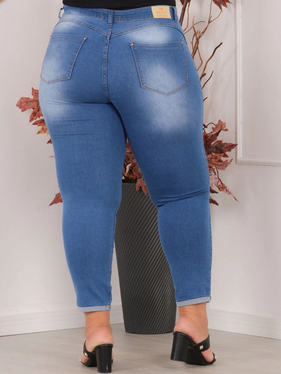 Plus Size Jeans - Màu xanh bụi bặm - Xem 1