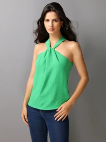 Women Tank Tops & Camis - màu xanh lá - Xem 5