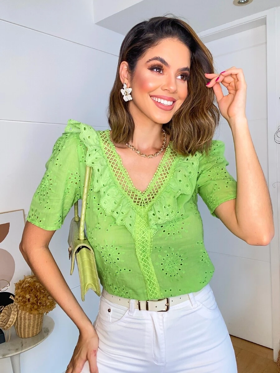 Women Blouses - màu xanh lá - Xem 1