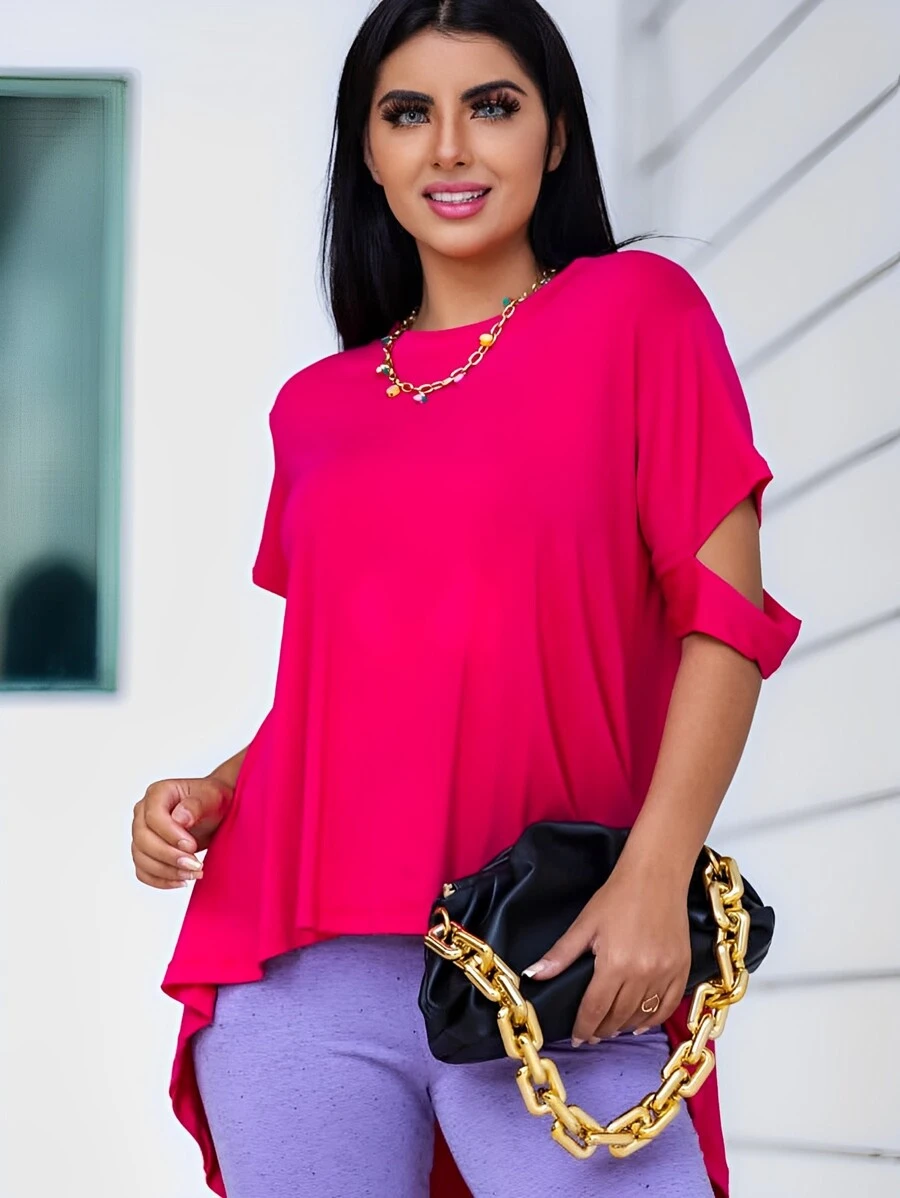 Women T-Shirts - Màu Hồng Tươi - Xem 1