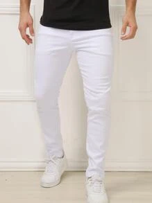 Men Pants - 白色 - 查看 5