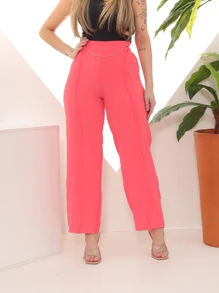 Women Pants - 粉色 - 查看 4