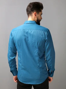 Men Shirts - 青碧色 - 查看 2