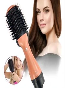 FD Secador Cepillo Aire Caliente Para Alaciado - Rosa - Ver 1