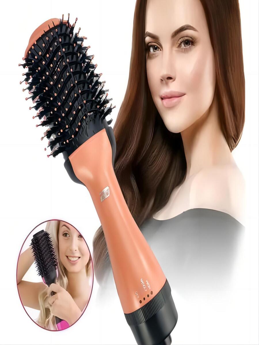 FD Secador Cepillo Aire Caliente Para Alaciado - Rosa - Ver 1