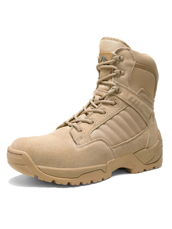 NORTIV 8 Men's Tactical Work Boots Side Zipper Leather Motorcycle