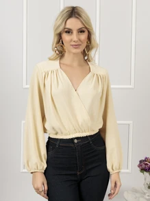 Women Blouses - 米色 - 查看 5