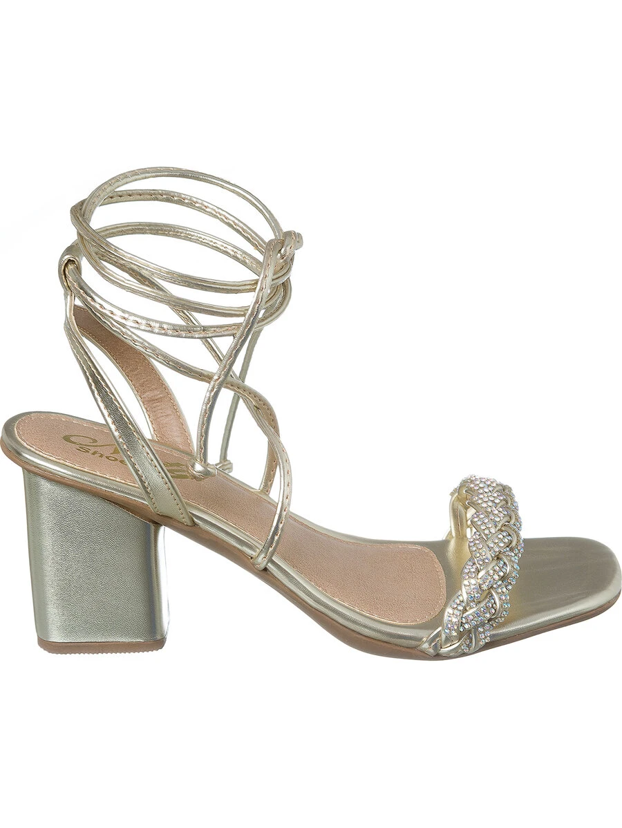 Women Heeled Sandals - Vàng - Xem 1