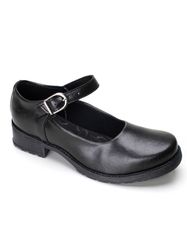 Sapato MaryJane Scarpin Feminino Plataforma de Salto Baixo com Fivela Ajustavel