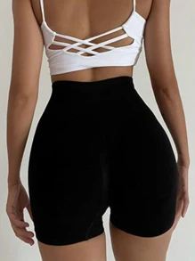 Short pantalones cortos deportivos de yoga para mujer, levanta caderas, cintura alta, reductor de abdomen