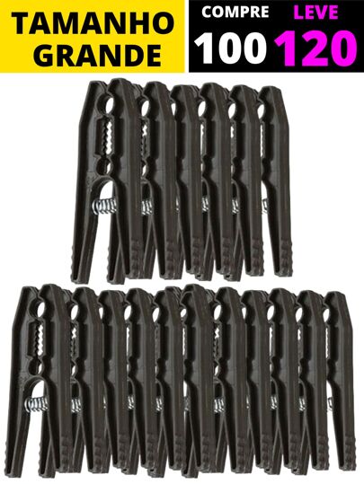 Kit 120 Prendedores De Roupa Grande Varal Pregador Roupa Reforçado Plástico Atacado