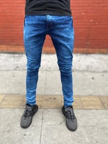 Men Jeans - 中等水洗藍 - 查看 1